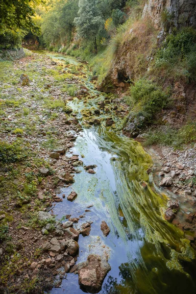 Eaux Vertes Rivière Près Grotte Pastena Fronzinone Dans Latium Italie — Photo