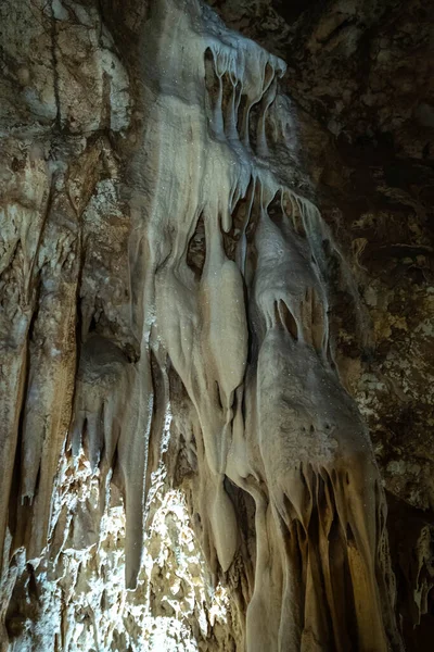 Stalactites Stalagmites Dans Grotte Pastena Fronzinone Dans Latium Italie — Photo