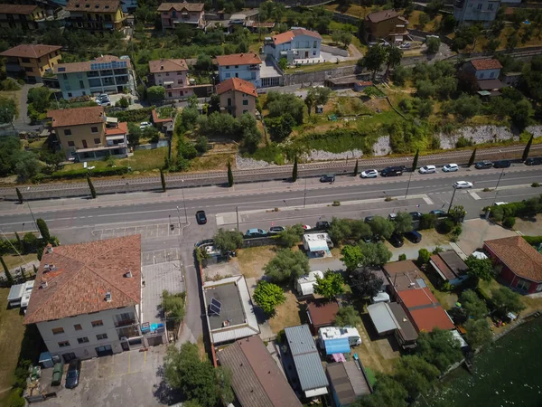 Uitzicht Stad Iseo Vanaf Een Hoogte Lombardije Italië — Stockfoto