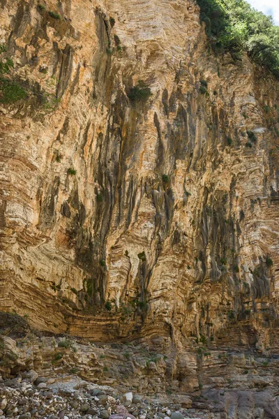 Impressionantemente Belas Paredes Pedra Originais Desfiladeiro Panta Vrexei Evritânia Grécia — Fotografia de Stock