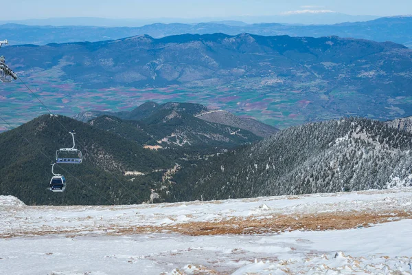 Tiempo Soleado Nevado Monte Parnassos Centro Grecia — Foto de Stock