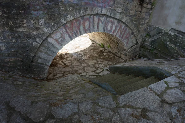 Изображение Части Средневекового Моста Через Реку Арахтос Арте Греция — стоковое фото