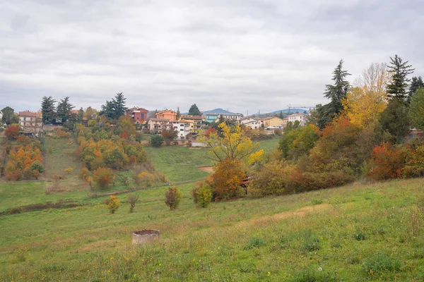 Herfst Kleuren Van Het Landschap Bergen Van Abruzzo Italië — Stockfoto