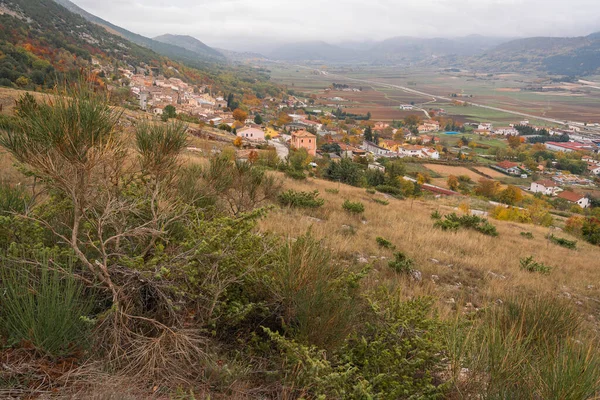 Herfst Kleuren Van Het Landschap Bergen Van Abruzzo Italië — Stockfoto