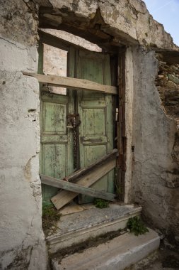 Kiklad Adaları Kea sokakların görünümü