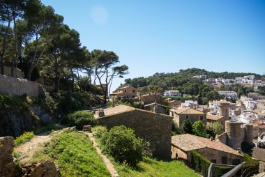 Tossa de Mar adlı eski ortaçağ kalesi