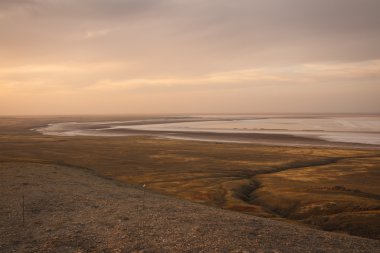 Lake Baskunchak görünümüne