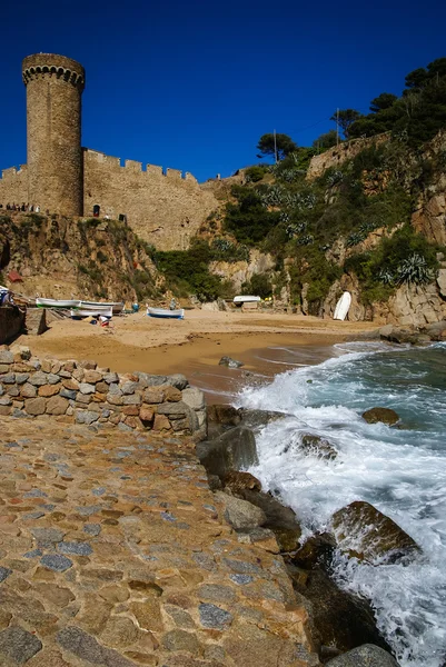 Antiguo castillo medieval en Tossa de Mar —  Fotos de Stock