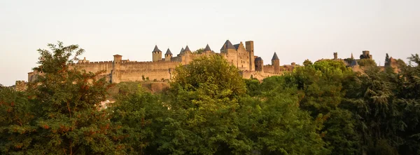 Zobrazit staré opevněné město Carcassonne — Stock fotografie