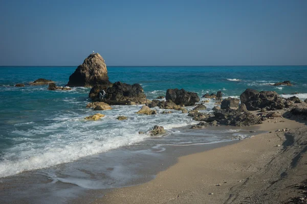 Hermosa playa de Kalamitsi en Levkada — Foto de Stock