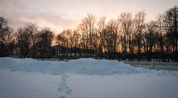 Building in Arkhangelskoye at winter — Stock Photo, Image