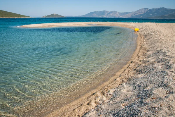 Złota plaża w Evbia — Zdjęcie stockowe