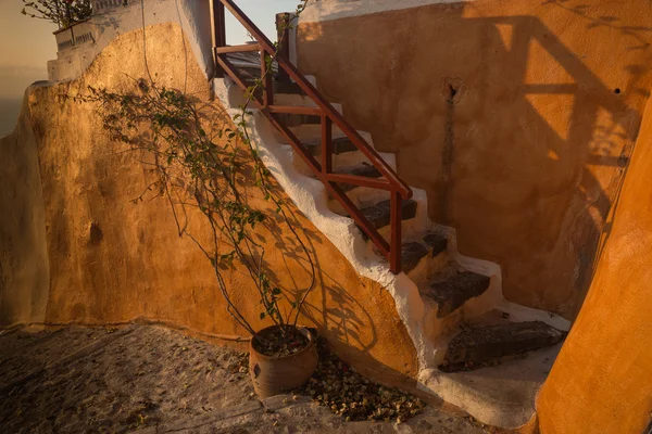 Orange wall and stairs — Stock Photo, Image