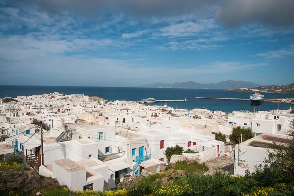 Vista de la ciudad de Mykonos en la isla de Mykonos — Foto de Stock