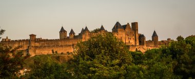 Görünüm eski Carcassonne şehir müstahkem