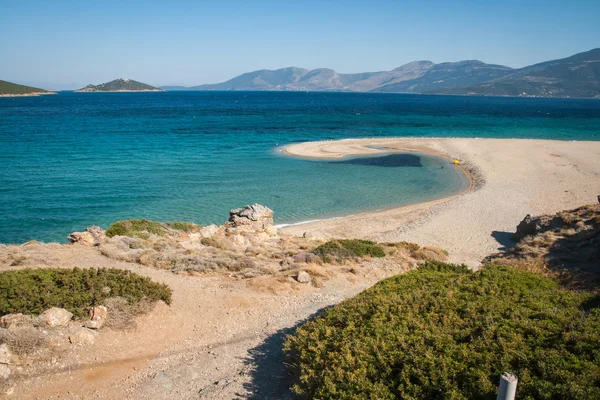 Golden beach in Evbia — Stock Photo, Image