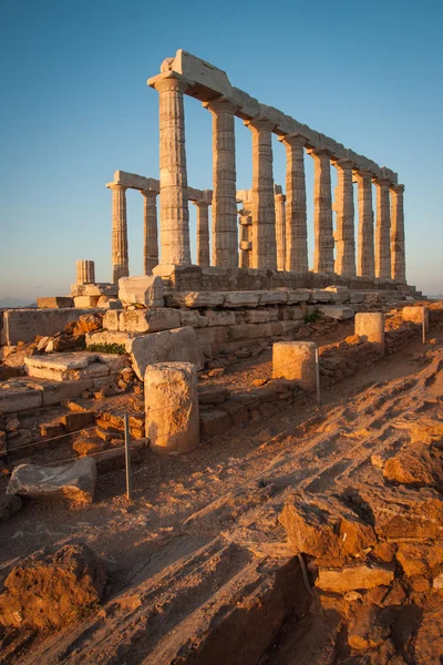 Tempel van Poseidon bij zonsondergang — Stockfoto