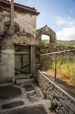 Kiklad Adaları Kea sokakların görünümü