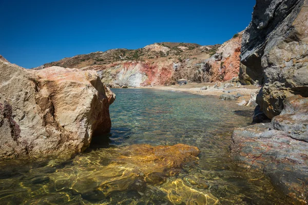 Unusual vivid colors of Palepchori beach — Stock Photo, Image