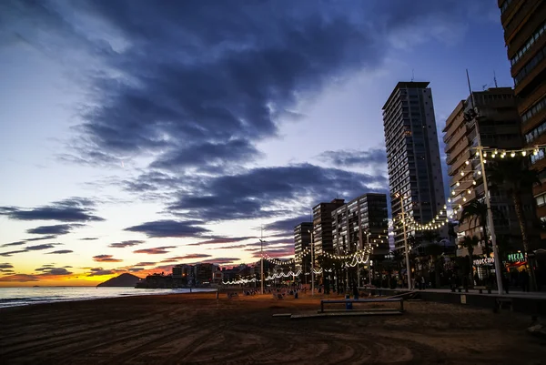 Gece Benidorm şehir — Stok fotoğraf