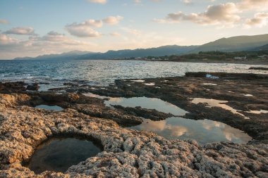 Monemvasia yakınındaki deniz manzarası