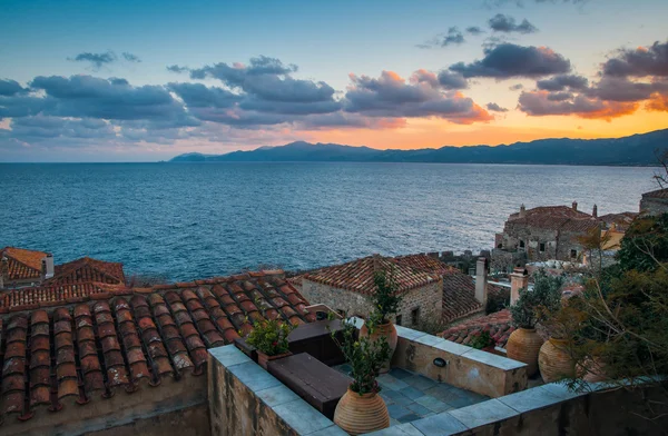 Cityscape at Monemvasia, Peloponnese, Greece — Stock Photo, Image