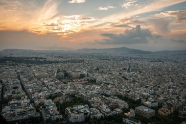 Mount Lycabettus Atina'dan panoramik manzaralı