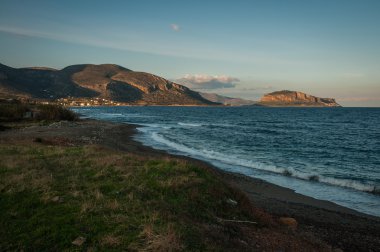 Monemvasia yakınındaki deniz manzarası