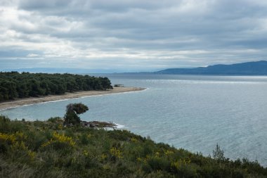 Bahar peyzaj Evbia Island, Yunanistan