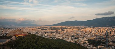 Mount Lycabettus Atina'dan panoramik manzaralı