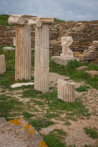 Ruínas gregas antigas na ilha de Delos — Fotografia de Stock