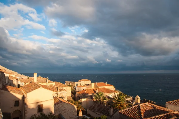 Cityscape bij Monemvasia, Peloponnesos, Griekenland — Stockfoto