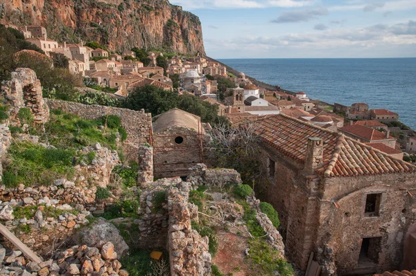 Panorama u Monemvasia, Peloponés, Řecko — Stock fotografie