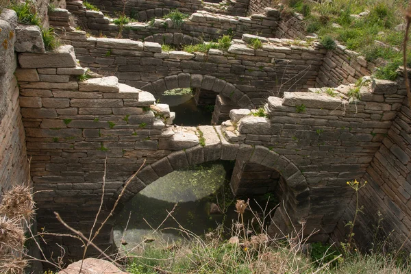 Ruines grecques antiques à l'île de Délos — Photo