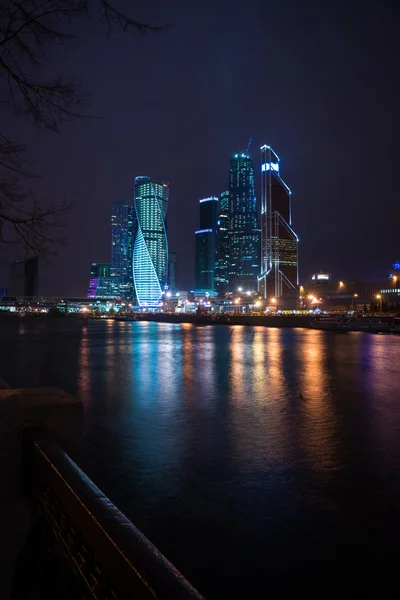 Moskova şehir gece görüntüsü — Stok fotoğraf