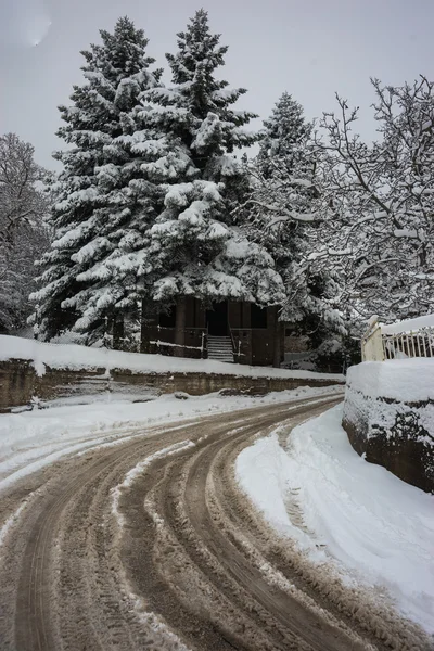 Winter at Trikala Korinthias — Stock Photo, Image