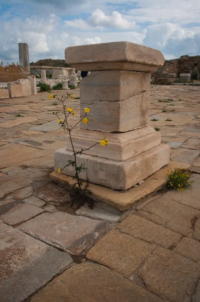 Ancient Greek ruins at island of Delos — Stock Photo, Image