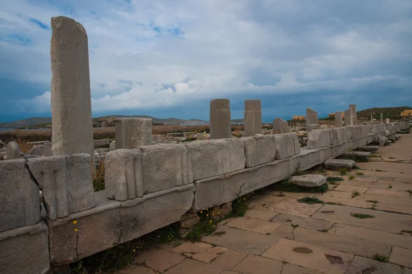 デロス島の古代ギリシャ遺跡 — ストック写真