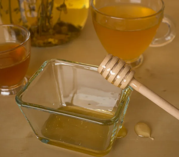 Ziołowe herbaty z miodem — Zdjęcie stockowe
