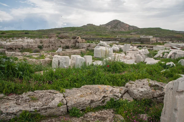 Ancient Greek ruins at island of Delos — Stock Photo, Image