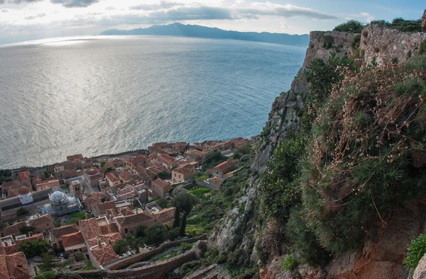 Cityscape bij Monemvasia, Peloponnesos, Griekenland — Stockfoto