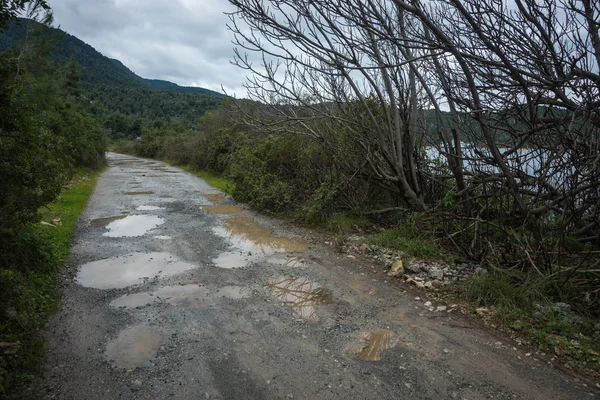 Spring roads after heavy rain at Evbia