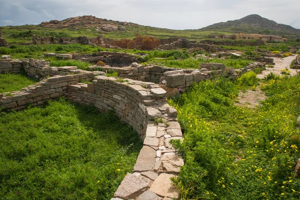 Ruines grecques antiques à l'île de Délos — Photo