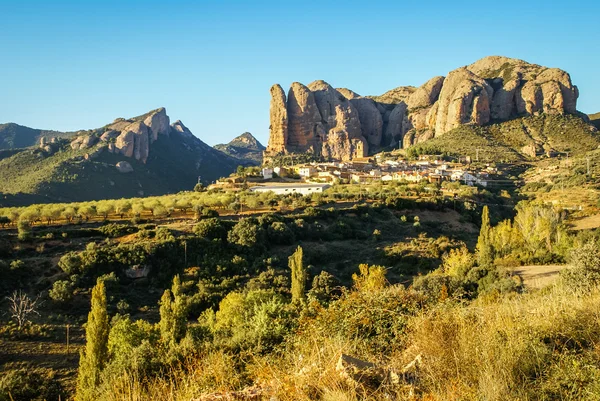 Cityscape Aguero, Aragon, İspanya — Stok fotoğraf