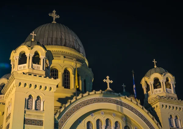 Vue de nuit de la cathédrale de Patras — Photo