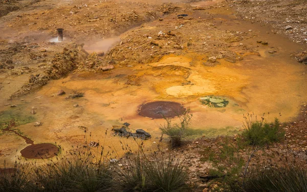 Le sorgenti termali sulla spiaggia di Loutra Edipsou — Foto Stock