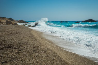 Kalamitsi beach, Lefkada, Yunanistan