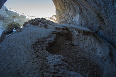 Eşsiz deniz mağara Sykia, Yunanistan