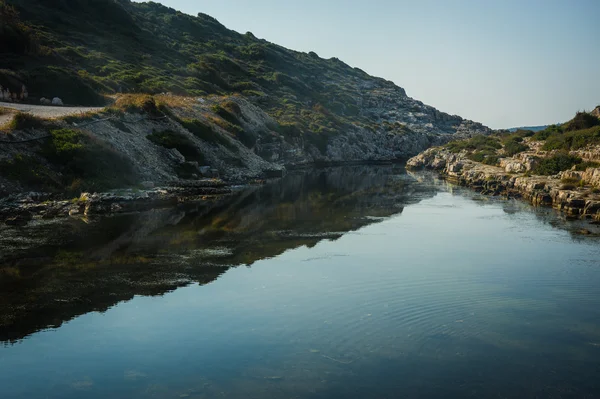 Seascape, penhascos e praias em Paxi, Grécia — Fotografia de Stock