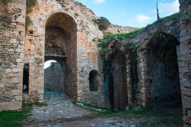 Methoni, Peloponnese, Yunanistan Kalesi'nin kalıntıları
